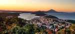 scenic panoramic view of the croatian losinj islands in the kvarner gulf at sunset